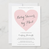 Babydusche per Mail Niedliches rosa Herzmädchen Einladung (Vorderseite)