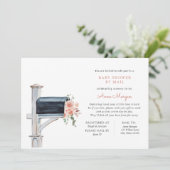 Babydusche per Mail Pink Blume in Mailbox Einladung (Stehend Vorderseite)