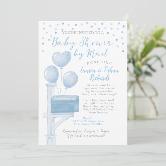 Babydusche per Post Einladung (Stehend Vorderseite)