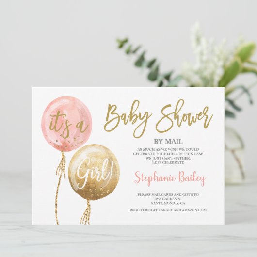 Babydusche per Post Einladung (Stehend Vorderseite)