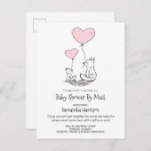 Babydusche per Post Mama und Baby Woodland Fox Einladungspostkarte (Vorne/Hinten)