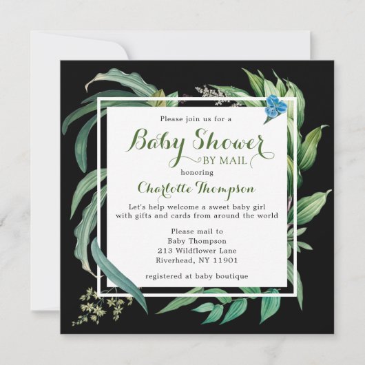 Babydusche per Post Moderne Aquarellblume Einladung (Vorderseite)