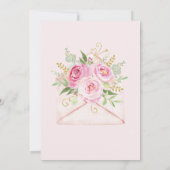 Babydusche per Post Pink Floral Umschlag Einladung (Rückseite)
