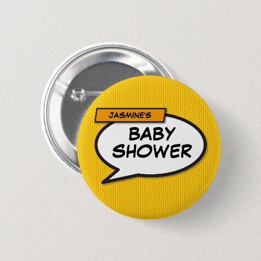 Babydusche Personalisiert Funny Modern Button (Vorne & Hinten)