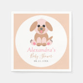 Babydusche Personalisiert neutrale Welpe Serviette (Vorderseite)