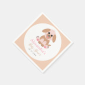 Babydusche Personalisiert neutrale Welpe Serviette (Ecke)