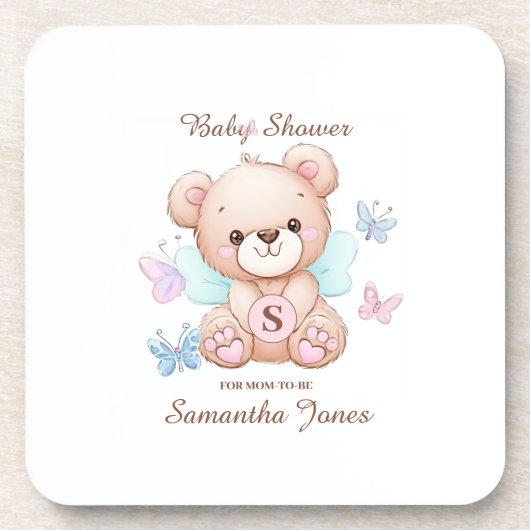 Babydusche Personalisierter harter Kunststoff-Unte Getränkeuntersetzer (Vorderseite)