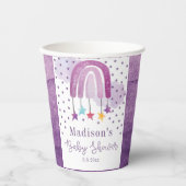 Babydusche Personalisierter Lila Regenbogen Pappbecher (Vorderseite)