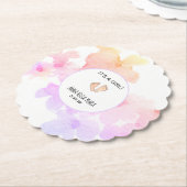 *~* Babydusche Pfirsich Pink Floral Soft Wasserfar Untersetzer (angewinkelt)