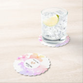 *~* Babydusche Pfirsich Pink Floral Soft Wasserfar Untersetzer (Vor Ort)