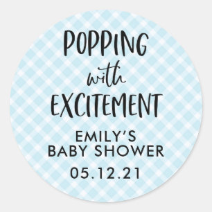 Babydusche Pflegemittel Stickers, Popcorn Runder Aufkleber