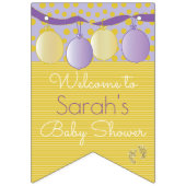 Babydusche pink "Babyfütterung", Frack-Banner Wimpelkette (Erste Fahne)