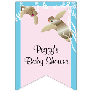 Babydusche Pink/Babyschildkröte, Frack Banner