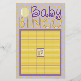 Babydusche Pink BINGO "Dots, Stripes/Lila, Gold" Flyer