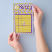 Babydusche Pink BINGO "Dots, Stripes/Lila, Gold" Flyer (Handgriff)