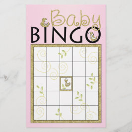 Babydusche Pink BINGO "Gold Birds" Flyer