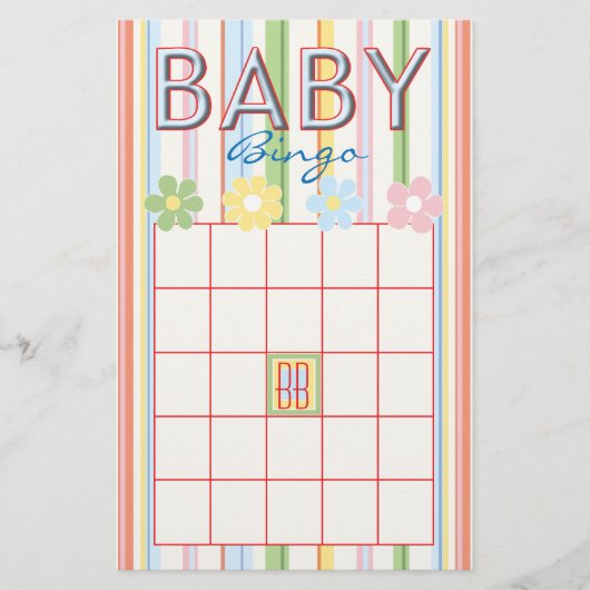 Babydusche Pink BINGO "Picnic Floral" Flyer (Vorne)