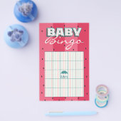 Babydusche Pink BINGO "Umbrella Watermelon" Flyer (Einzeln)