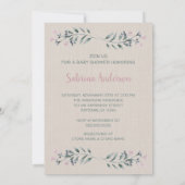 Babydusche Pink Boho Tipi DreamCatcher Einladung (Rückseite)