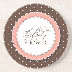 Babydusche Pink Brown Getränkeuntersetzer