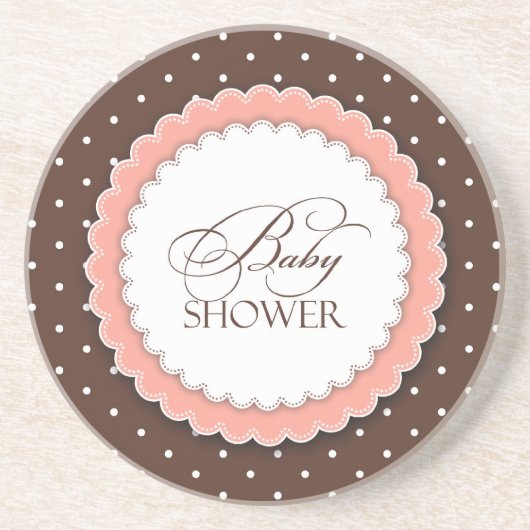 Babydusche Pink Brown Getränkeuntersetzer (Vorne)