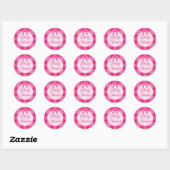 Babydusche Pink Kariert und Bow Stickers (Blatt)