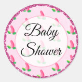 Babydusche Pink Rosenknospe Stickers (Vorderseite)