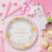 Babydusche Pink Roses Aquarell Floral Girly Pappteller (Party)