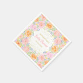 Babydusche Pink Roses Aquarell Floral Girly Serviette (Ecke)