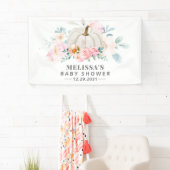 Babydusche Pink Roses Floral Pumpkin Banner (Insitu)