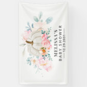 Babydusche Pink Roses Floral Pumpkin Banner (Vertikal)