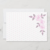 Babydusche Pink Roses Pink Mama Bear and Cube Einladung (Rückseite)