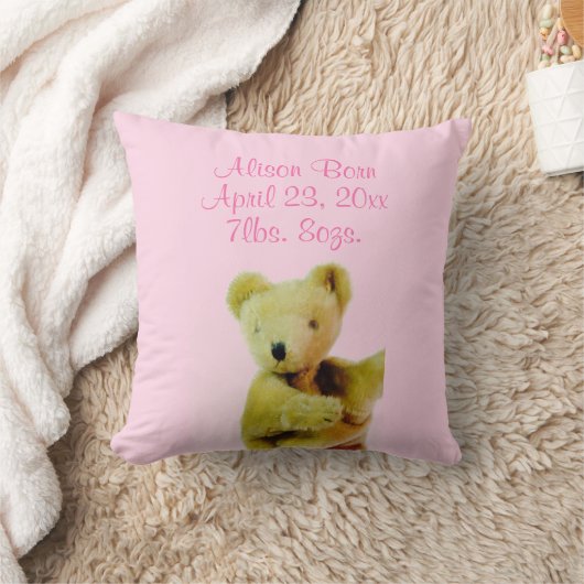 Babydusche Pink Teddy Bärenballon Kissen (Decke)