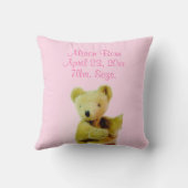 Babydusche Pink Teddy Bärenballon Kissen (Rückseite)