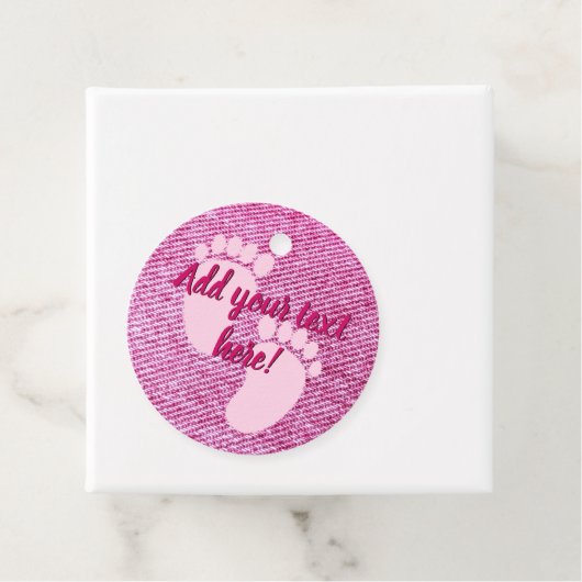 Babydusche Pink-Tinte für den Gebrauch nach Maß Geschenkanhänger (Beispiel)