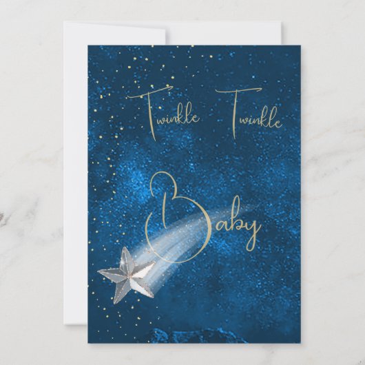 Babydusche Pink Twinkle Twinkle Stars Einladung (Rückseite)