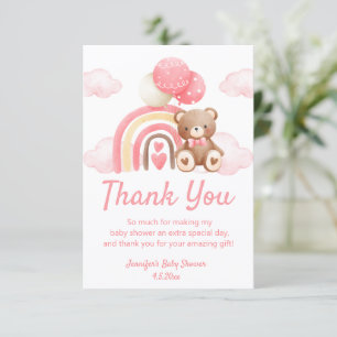 Babydusche pinkfarben dankeskarte