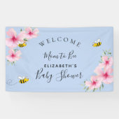 Babydusche pinkfarbene Blume Junge blauer Mutter z Banner (Horizontal)