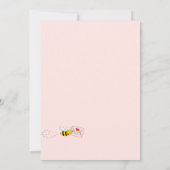 Babydusche pinkfarbene Blumengrün niedlich Mama to Einladung (Rückseite)