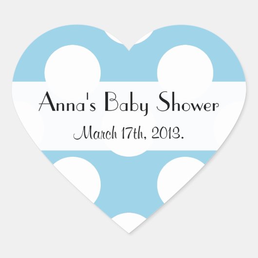 Babydusche - Polka-Punkte (gepunktetes Muster) - B Herz-Aufkleber (Vorderseite)