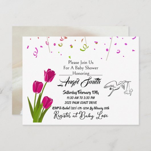 Babydusche Postkarte (Vorne/Hinten)