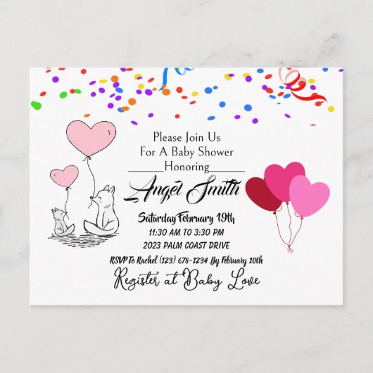 Babydusche Postkarte (Vorderseite)