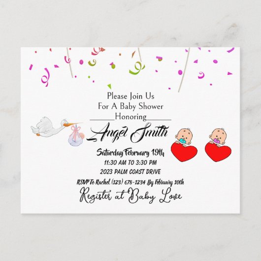 Babydusche Postkarte (Vorderseite)