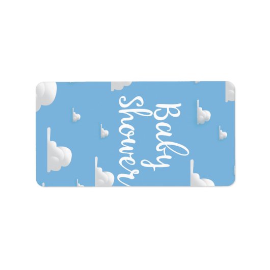 Babydusche Puffy White Clouds Adressaufkleber (Vorne)