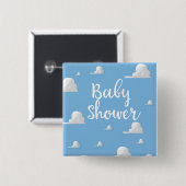 Babydusche Puffy White Clouds Button (Vorne & Hinten)