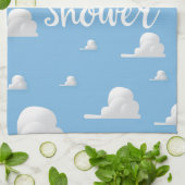 Babydusche Puffy White Clouds Geschirrtuch (Gefaltet)