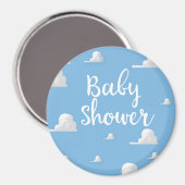 Babydusche Puffy White Clouds Magnet (Vorderseite/Rückseite)