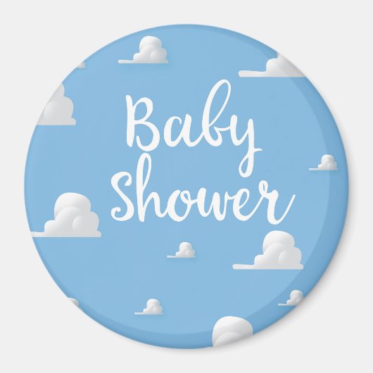 Babydusche Puffy White Clouds Magnet (Vorne)