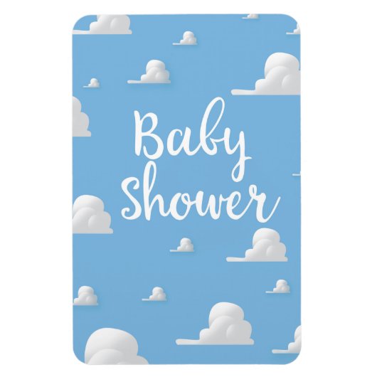 Babydusche Puffy White Clouds Magnet (Vertikal)
