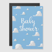 Babydusche Puffy White Clouds Magnetkarte (Vorne/Hinten)